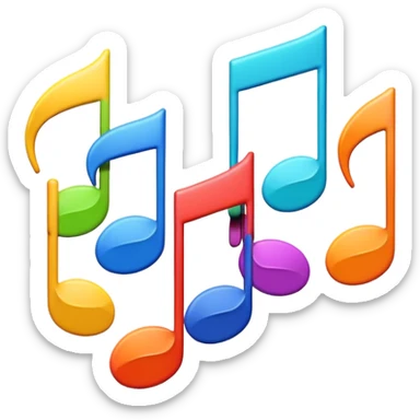 signos de musica de colores sticker