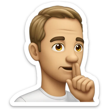 A man pulls his eye with the finger of his hand sticker