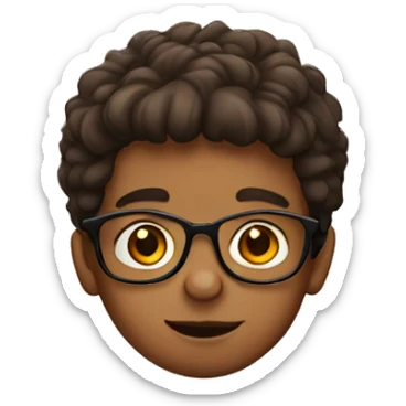 Boy with a glasses wit brown haur sticker