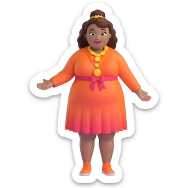 cheerful character resembling Nicole Byer sticker