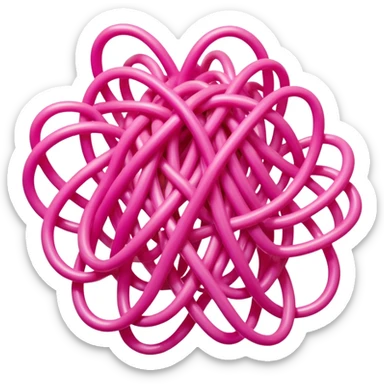 Jeff Koons style spam pink spaghetti abstract art sculpture  sticker
