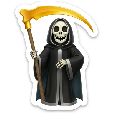 grim reaper happy sticker