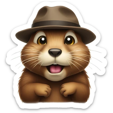Beaver with dumb up sticker