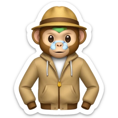 monkey with clothes sticker