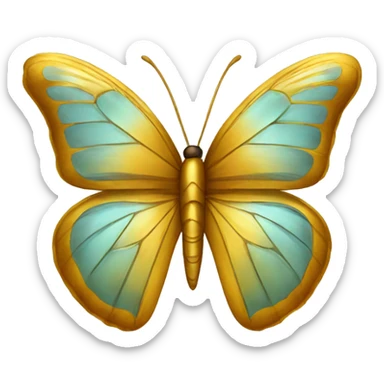 Golden butterfly sticker