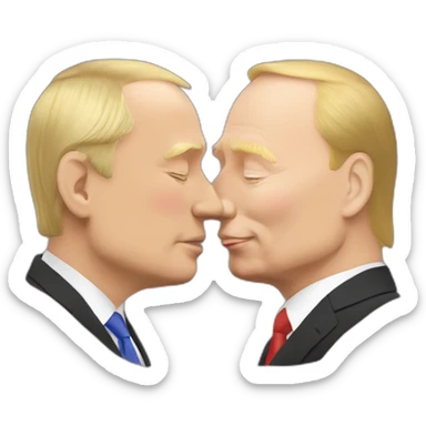 trump-and-putin-kissing,-lgbtq+ friendly, positivity, inclusiveness sticker
