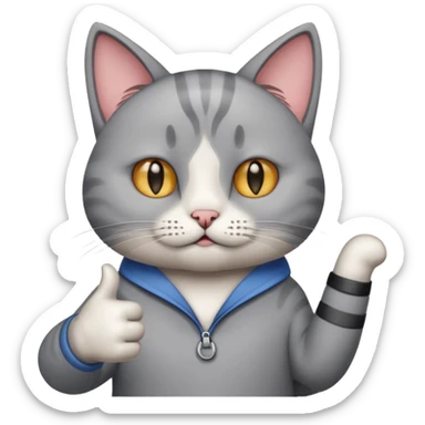 sad cat giving a thumbs up sticker