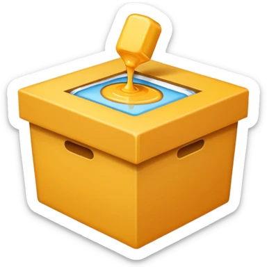 box with glue sticker