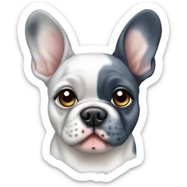 French bulldog blue merle with one brown and one blue eye sticker