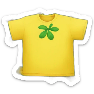 yellow t shirt with green Flowers sticker