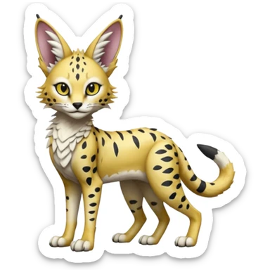 Epic complex detailed aesthetic-scenic-Fakémon-Trico-Sergal-Serval-Vernid-creature sticker