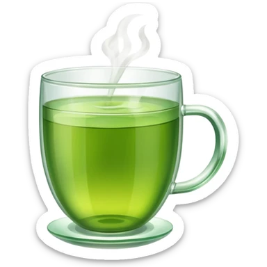 green tea in glass cup sticker