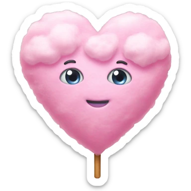 Cotton candy heart sticker