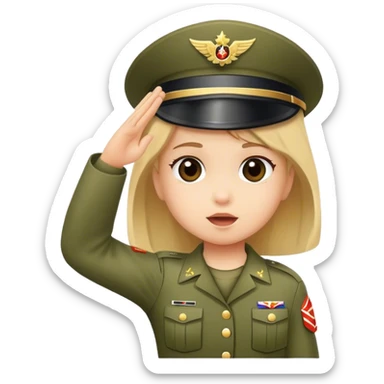 little girl soldier salute sticker