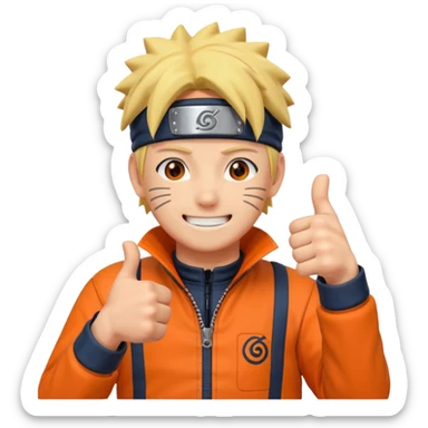 naruto shows thumbsup sticker