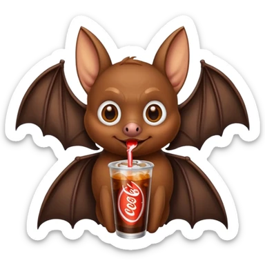 bat drinkig soda sticker