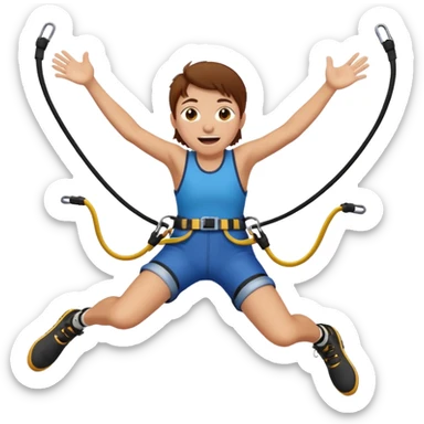 extreme sports lover face bungee jumping face sticker