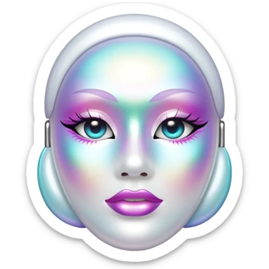 Iridescent pearl lipstick mask  sticker