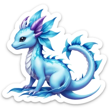 Primarina-Basilisk-Suicune-Amaura-Vaporeon-fusion-hybrid-creature  sticker
