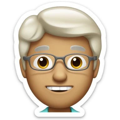 Create a character related to dentistry that has an average age of 50 years sticker
