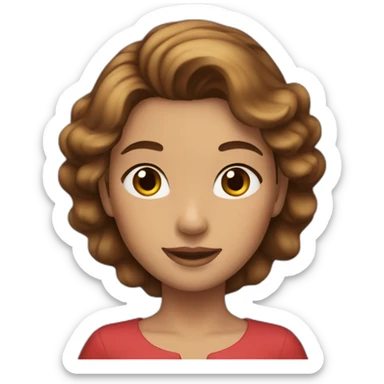 A princess with brown waves hair and brown eyes and red clothes  sticker