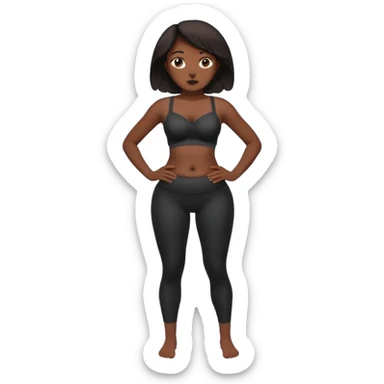 
legging brassière noir gonflé ventre femme sticker