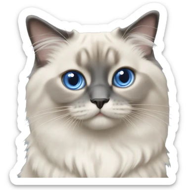 ragdoll blue mitted playing  sticker
