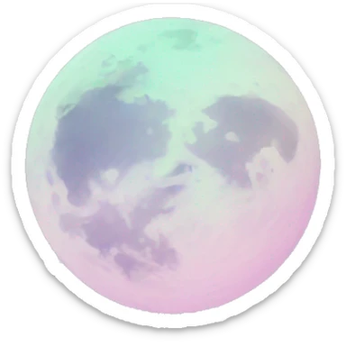 Pastel color moon sticker