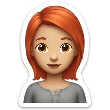 A little girl with short red hair sticker