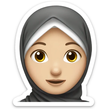 Cute white girl emoji in hijab  sticker