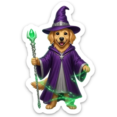 Dog wizard sticker