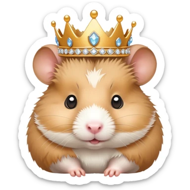 Hamster wearing a simple tiara  sticker