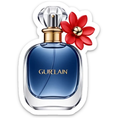 Guerlain Denim parfume flower red sticker