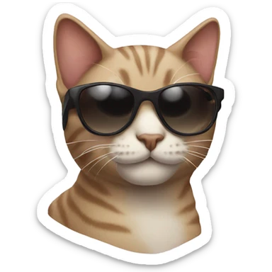 Cat with sunglasses sticker
