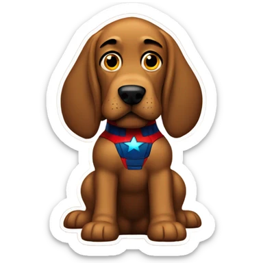 1 brown bloodhound dog as the superhero Mr. Marvel. sticker