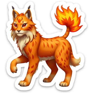 Fire-type Fakémon-Lynx full body sticker