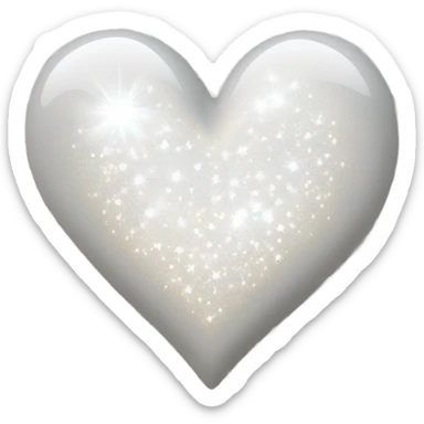 White sparkle heart sticker