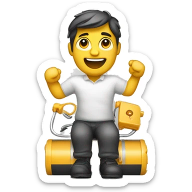 homme heureux faisant de la batterie sticker