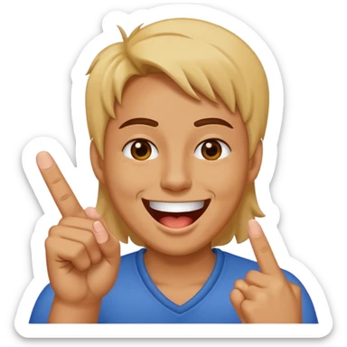 Laughing face sticking up a middle finger sticker