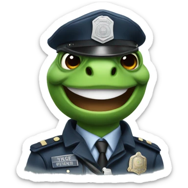 turtle policeman sticker