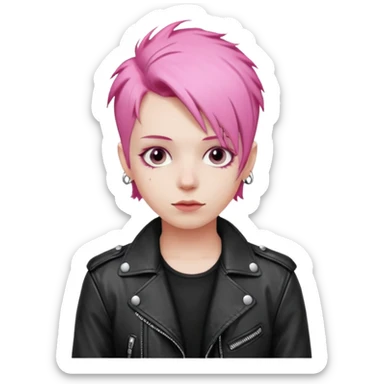 Punk mozart, pink hair sticker