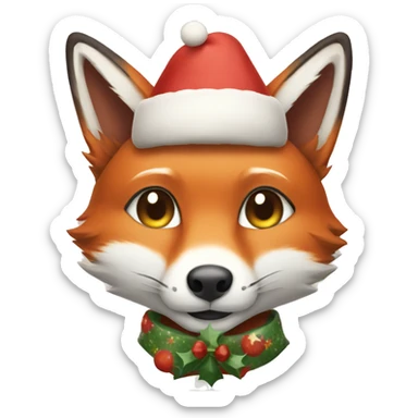 Japanese Christmas Fox sticker