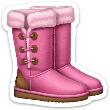 Cute pink ugs simple sticker