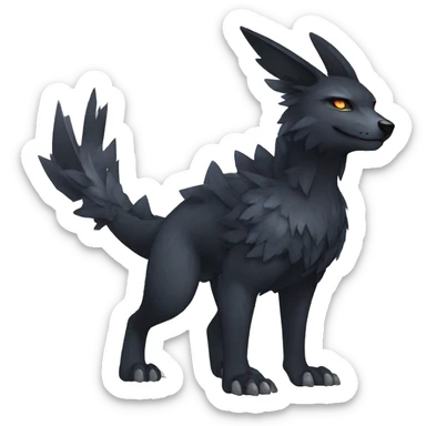 cool edgy fantasy dark-themed animal hybrid Fakemon full body sticker