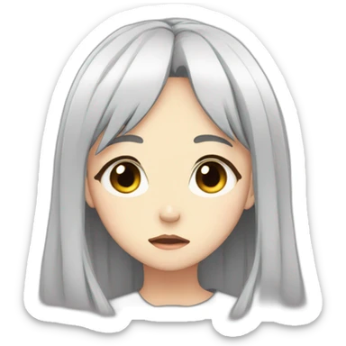 sad anime girl sticker