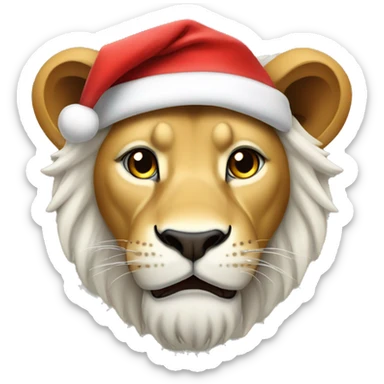 Lion with Santa hat sticker