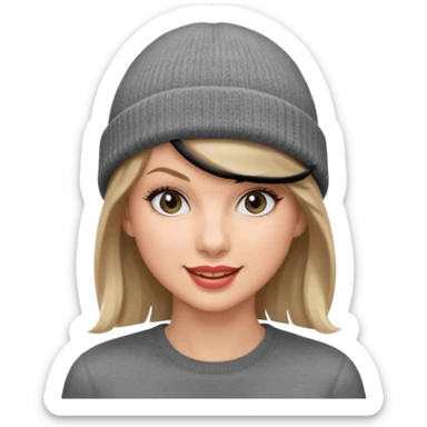 taylor swift wearing gray beanie sticker