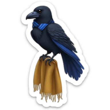 Ravenclaw raven with scarf hogwarts sticker