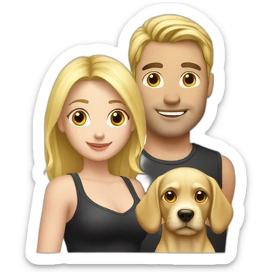 blond-hair-sexy-man-and-girl-with-dog sticker