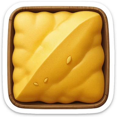 cornmeal, small pile or scatter, bright yellow, coarse and grainy, matte, irregular vibrant grains, rustic hearty look, no extras, soft lighting, transparent background, emoji scale sticker